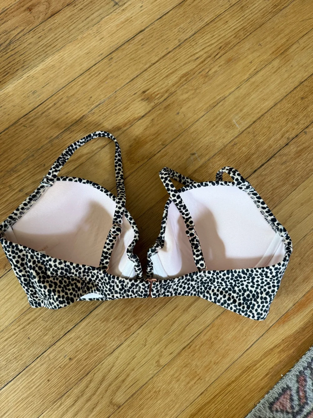 Shade & Shore Black and White Spotted Bikini Top